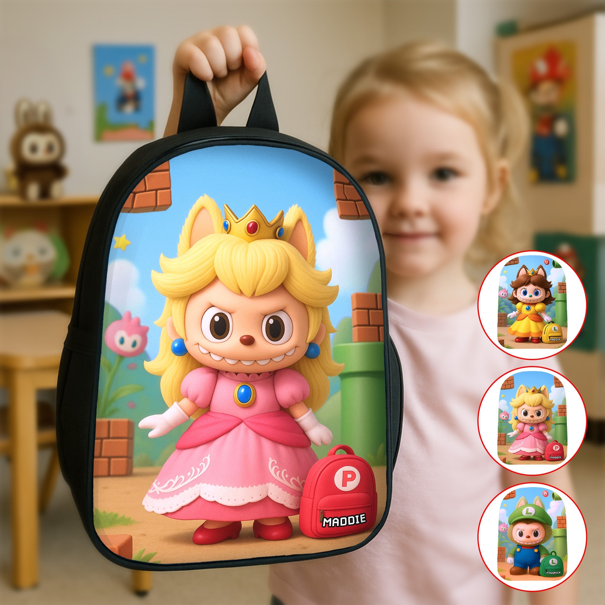 Back To School with Your Favorite Monster - Personalized Kids School Bag Backpack PopCulturePrints