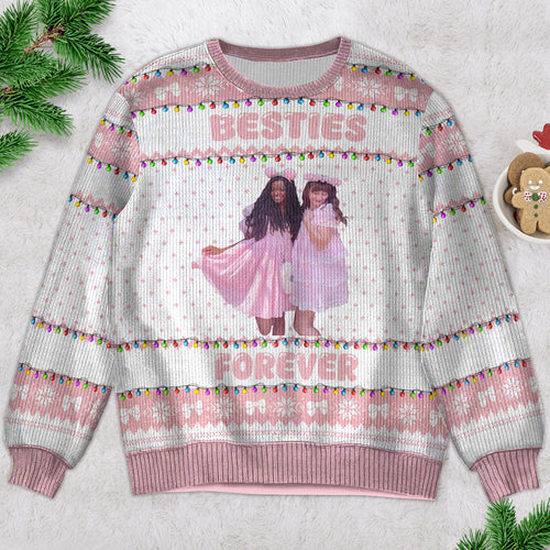 Custom Bestie Photo Christmas Sweater Ugly Christmas Sweater PopCulturePrints