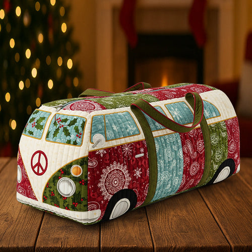 “Drive into the Holiday Spirit!” - Personalized Quilted Duffle Bag - Perfect Custom Gift for Car Lovers of All Ages Quilted Duffle Bag PopCulturePrints