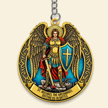Load image into Gallery viewer, St. Michael the Archangel Keychain – Personalized Gifts for Catholics Keychains PopCulturePrints
