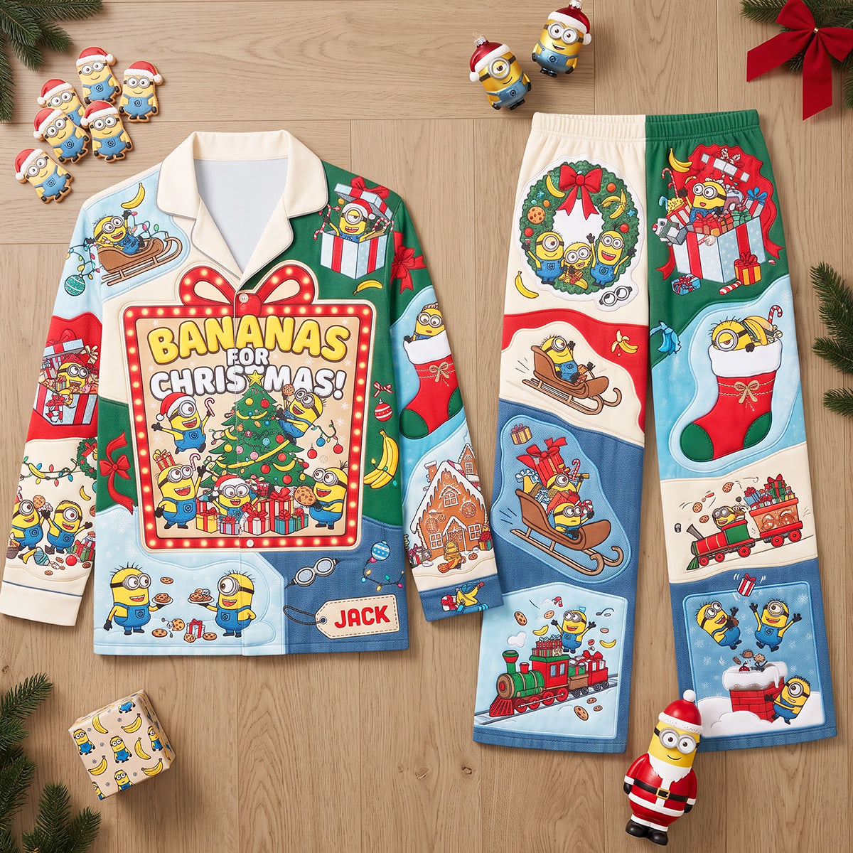 “Bananas for Christmas!” - Fun and Festive Pajama Set - Personalized Gift for Friends and Family