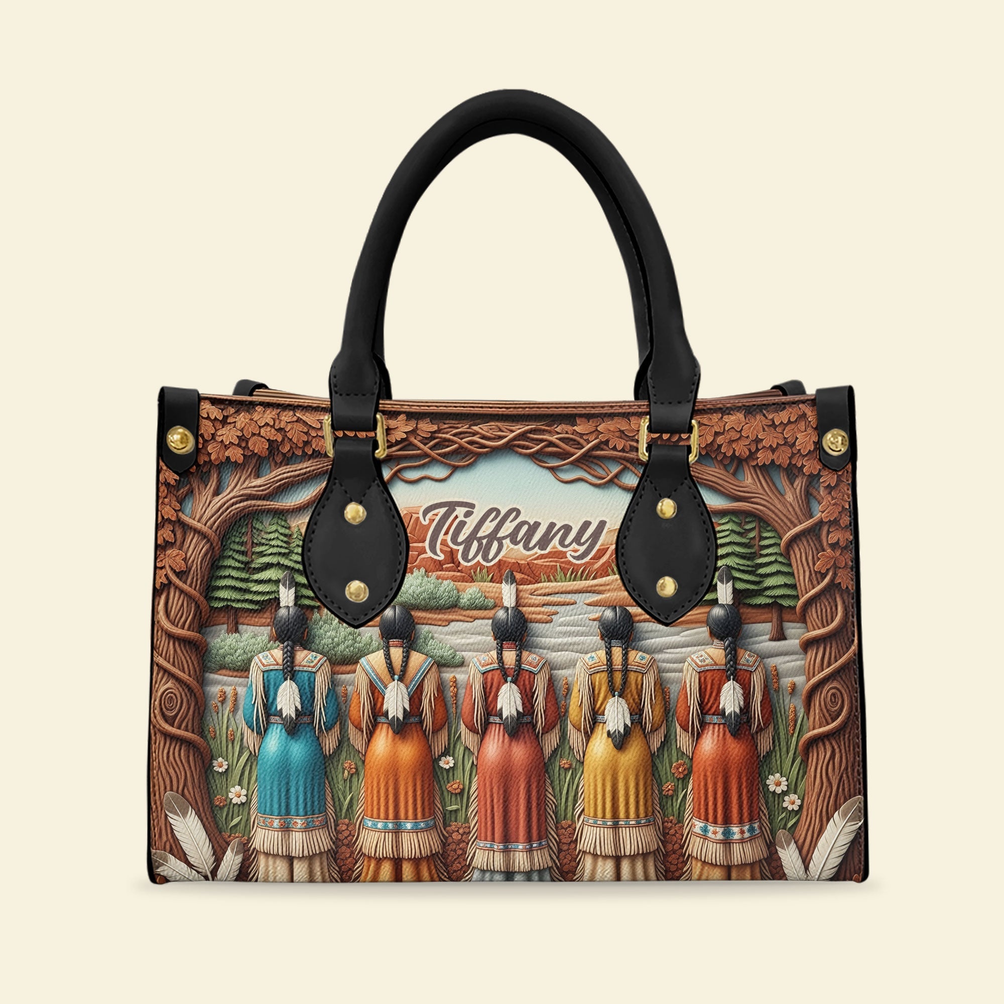 "Celebrate Heritage with Elegance" - Native American Leather Bag - Personalized Gift for Her Leather Bag PopCulturePrints