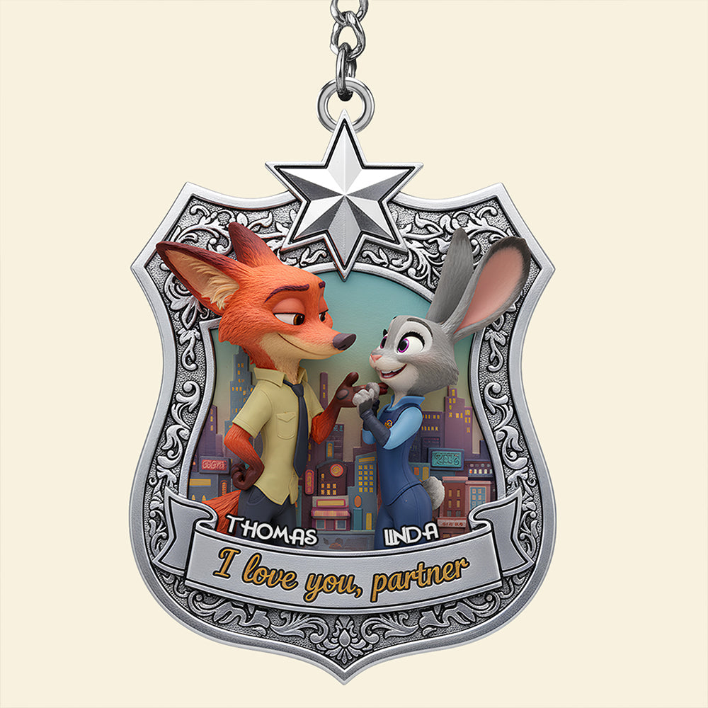 I Love You Partner Keychain - A Personalized Gift for Couples Who Cherish Love Keychains PopCulturePrints