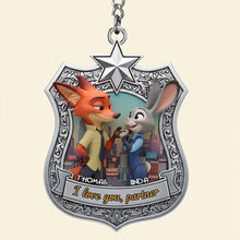 Load image into Gallery viewer, I Love You Partner Keychain - A Personalized Gift for Couples Who Cherish Love Keychains PopCulturePrints
