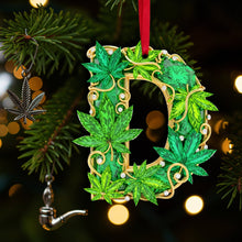 Load image into Gallery viewer, &quot;Spark Joy This Christmas with a Unique Touch&quot; - Crystal Leaf Initial Ornament, Personalized Gift for Stoners Ornament PopCulturePrints
