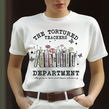 Load image into Gallery viewer, Funny Tortured Teachers Department T-Shirt - Perfect Gift for Educators
