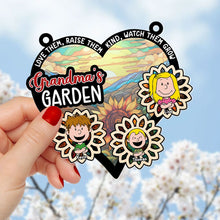 Load image into Gallery viewer, Personalized Grandma&#39;s Garden Sunflower Suncatcher - Custom Window Hanging Ornament
