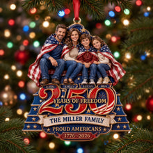 Load image into Gallery viewer, Celebrate Freedom: Custom Photo Proud American 250th Christmas Ornament - Personalized Gifts for Family and Friends
