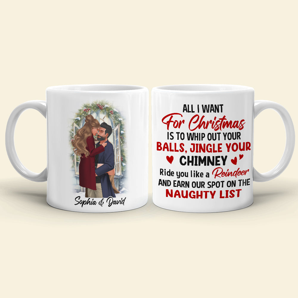 Personalized Naughty List Christmas Mug for Couples Coffee Mug PopCulturePrints