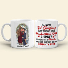 Load image into Gallery viewer, Personalized Naughty List Christmas Mug for Couples Coffee Mug PopCulturePrints
