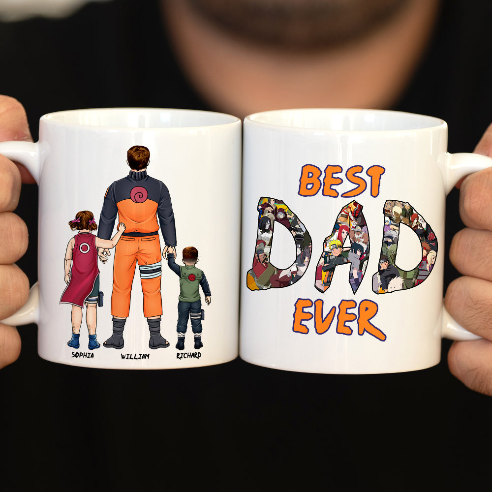 Custom Best Dad Ever Mug - Anime Themed Father's Day Gift Coffee Mug PopCulturePrints