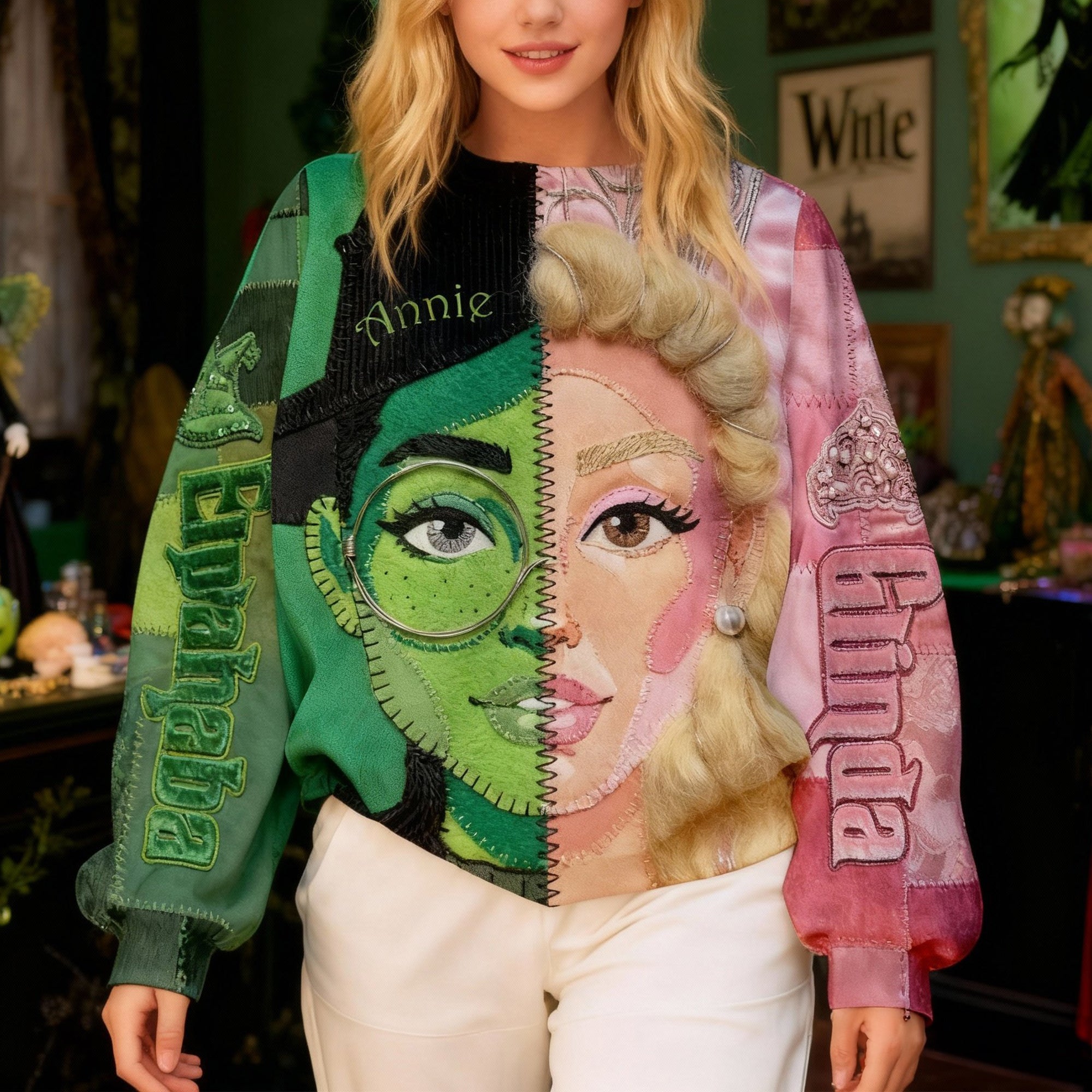 "Embrace the Duality of Magic" - Personalized Patchwork Shirt for Witch Lovers AOP Products PopCulturePrints