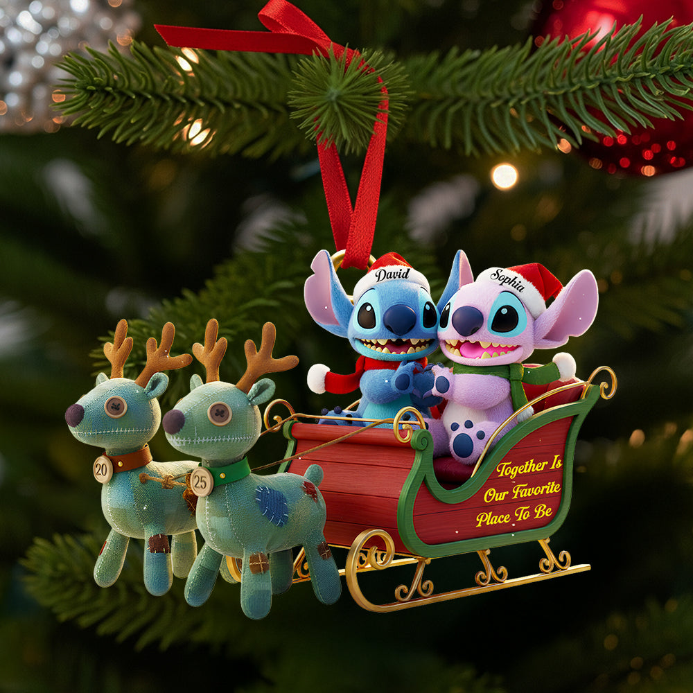 Together Is Our Favorite Place To Be - Personalized Christmas Ornament for Couples Ornament PopCulturePrints