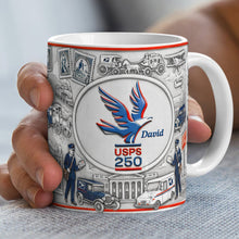 Load image into Gallery viewer, "Celebrate USPS 250 Years with Personalized Touch!" - Postal Job Milestone Coffee Mug - Custom Gift for Postal Workers
