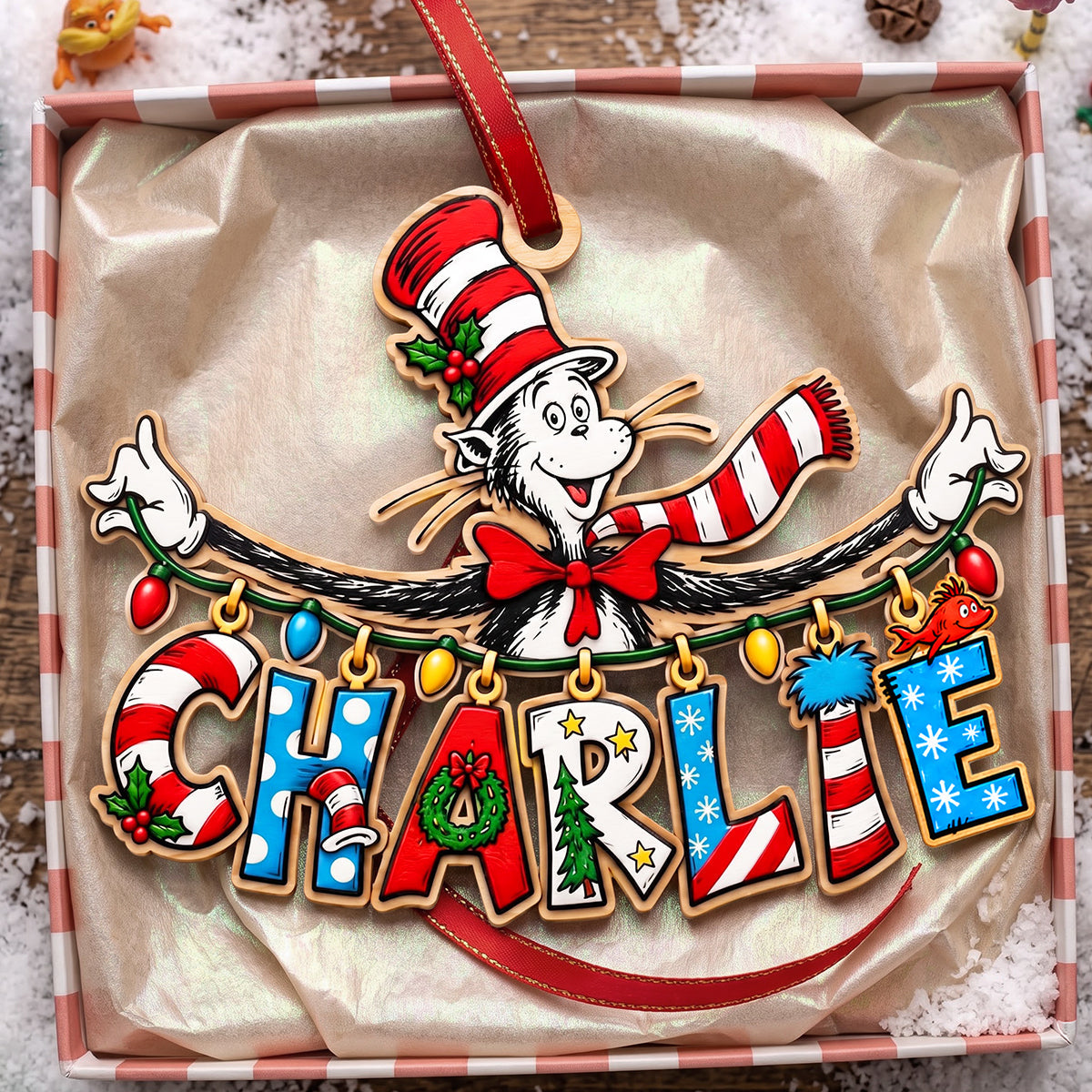 “Brighten Every Occasion with Colorful Childish Name Art!” - Personalized Gift Ornament for Kids, Family, and Friends