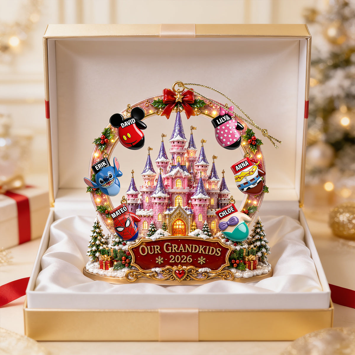 “Our Grandkids - A Magical Memory” - Personalized Acrylic Ornament - Perfect Gift for Grandparents, Family, or Friends
