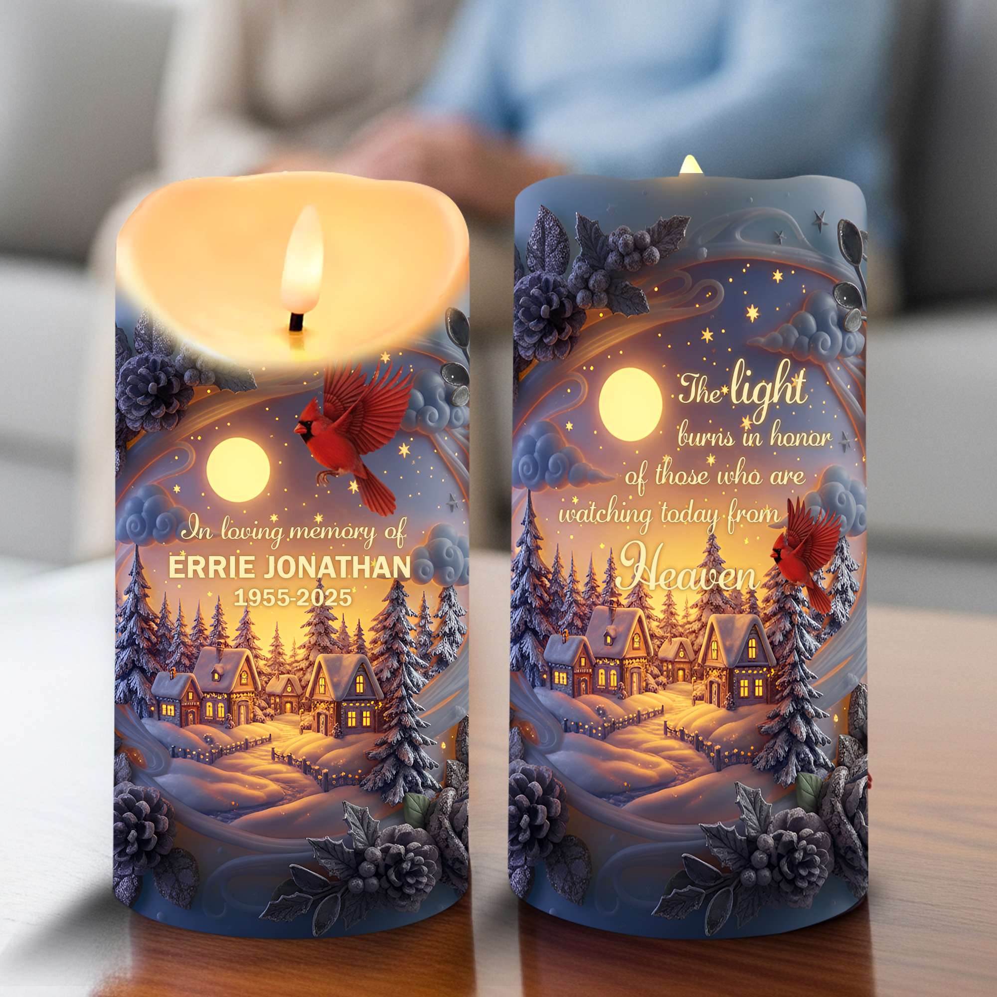 In Loving Memory Candle - Personalized LED Memorial Keepsake for Beloved Ones Led Candle PopCulturePrints