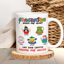 Load image into Gallery viewer, Personalized Coffee Mug for Mom - Warm Heart Mug with Kids&#39; Names Coffee Mug PopCulturePrints
