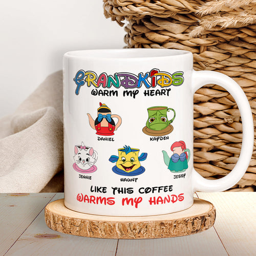 Personalized Coffee Mug for Mom - Warm Heart Mug with Kids' Names Coffee Mug PopCulturePrints