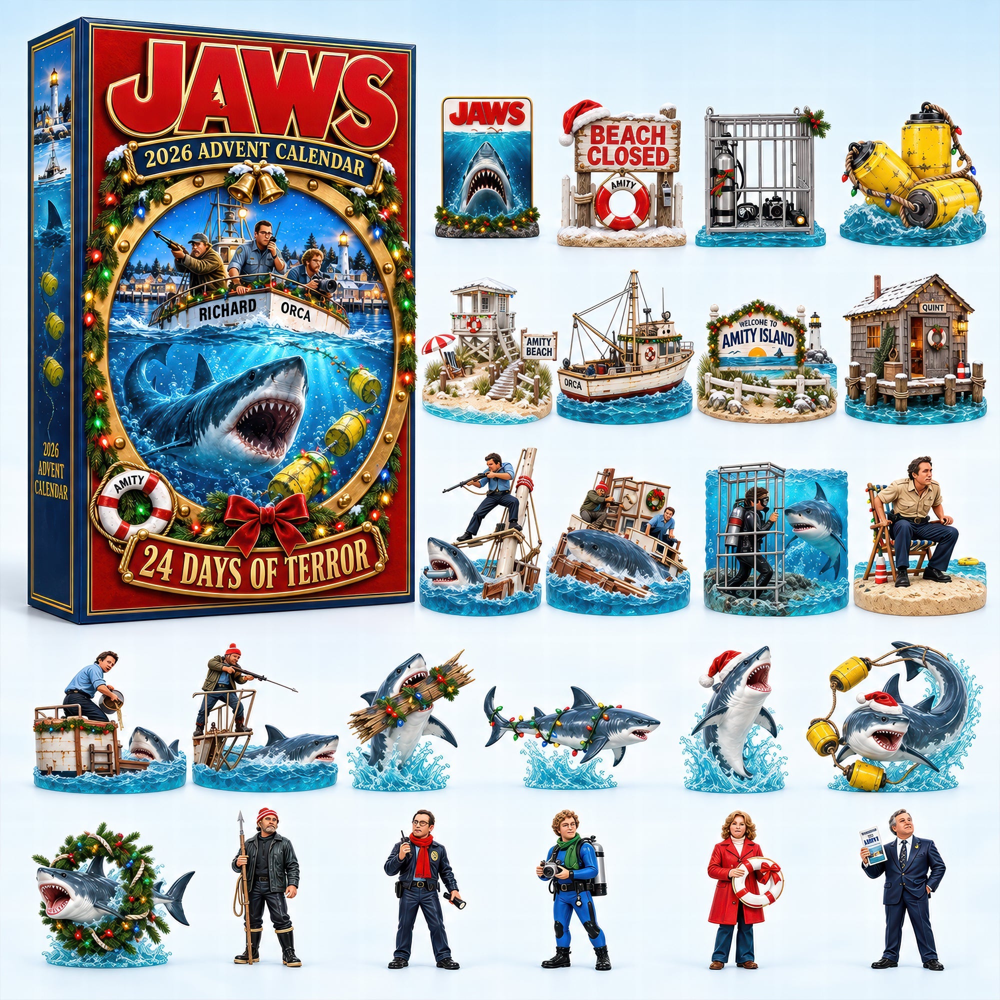 "Unwrap 24 Days of Terror This Holiday Season" - The Leviathan Of The Deep Advent Calendar Blind Box - Personalized Christmas Gift for Fans of Classic Movies, Pop Culture Enthusiasts, and Holiday Lovers