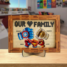 Load image into Gallery viewer, Our Family Fist Bump - Personalized Wood Sign for Family Gatherings Wood Sign PopCulturePrints
