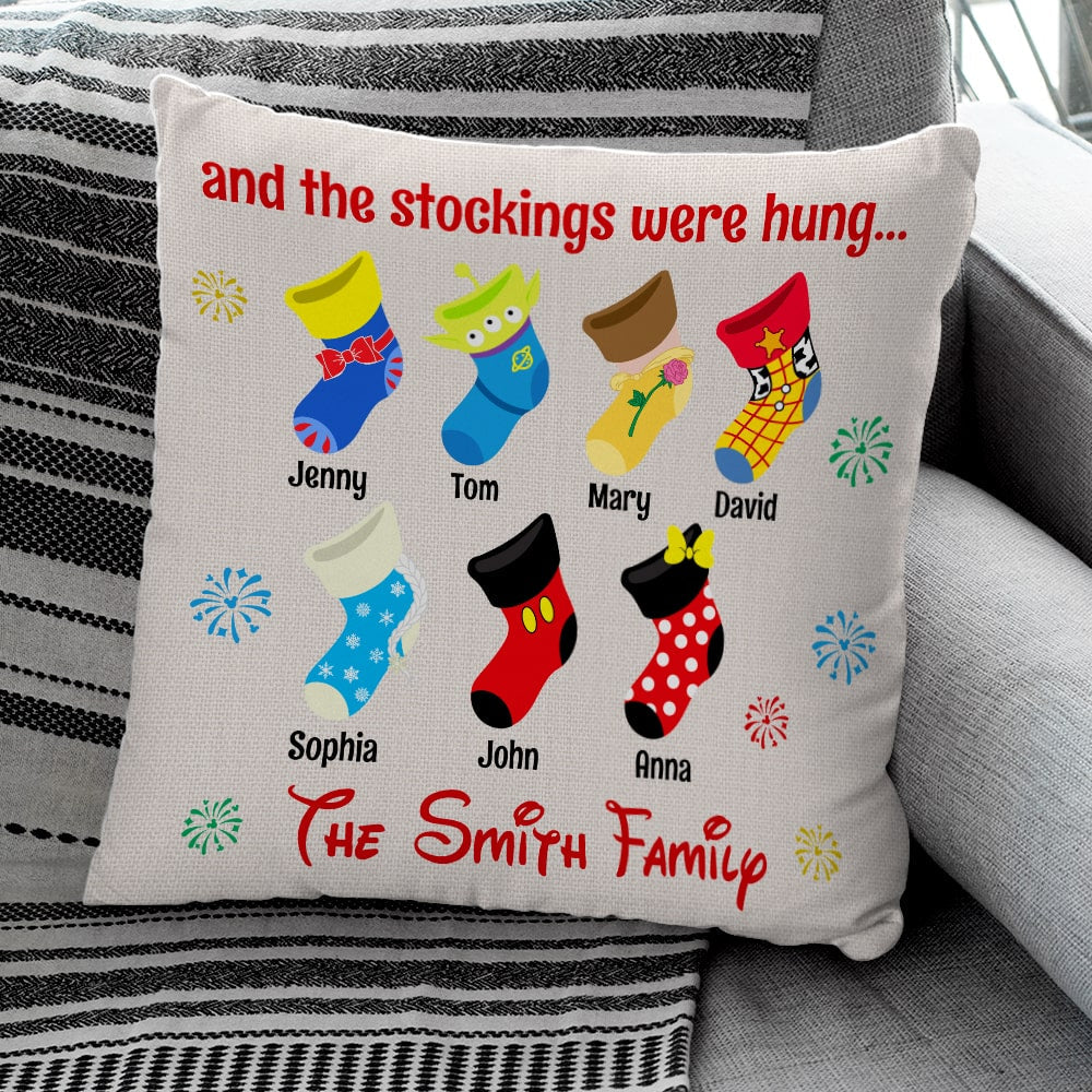 Personalized Christmas Stockings Family Pillow - CC-02NATN231023