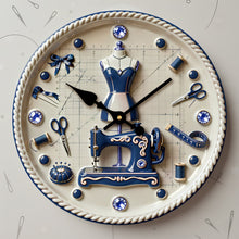 Load image into Gallery viewer, Sewing is My Therapy - Personalized Sewing Room Hanging Wall Clock - Unique Gift for Sewers and Crafters Hanging Wall Clock PopCulturePrints
