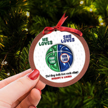 Load image into Gallery viewer, Personalized Basketball Ornament for Couples - Valentine&#39;s Day Gifts - Holiday Gift Ornament PopCulturePrints
