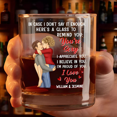 In Case I Don't Say It Enough - Personalized Whiskey Glass for Couples Whiskey Glass PopCulturePrints