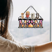Load image into Gallery viewer, &quot;Celebrate the Bond with Your Furry Friends - Personalized 3D Dog Mom Dad Window Hanging Suncatcher Ornament&quot; Suncatcher Ornament PopCulturePrints
