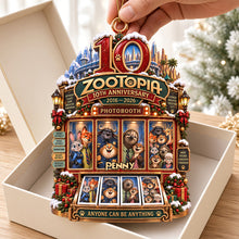 Load image into Gallery viewer, “Anyone Can Be Anything” - 10th Anniversary Zootopia Acrylic Ornament - Personalized Gift for Fans and Collectors

