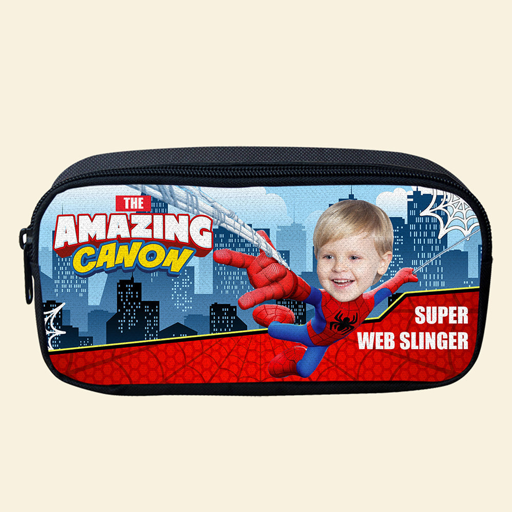 Personalized Superhero Photo Pencil Case - Custom Gift for Kids