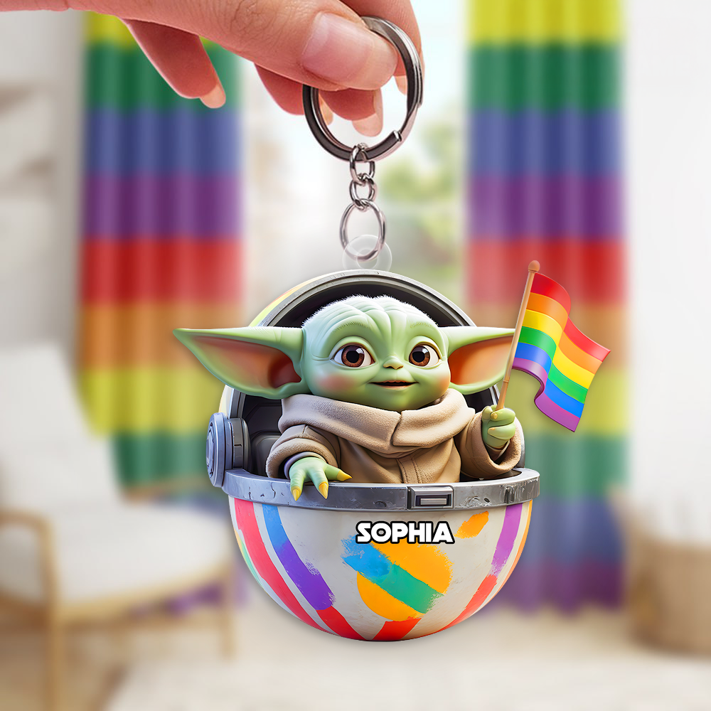 Celebrate Diversity with Our Galaxy Monster LGBT Keychain - Personalized Gifts for Everyone Keychains PopCulturePrints