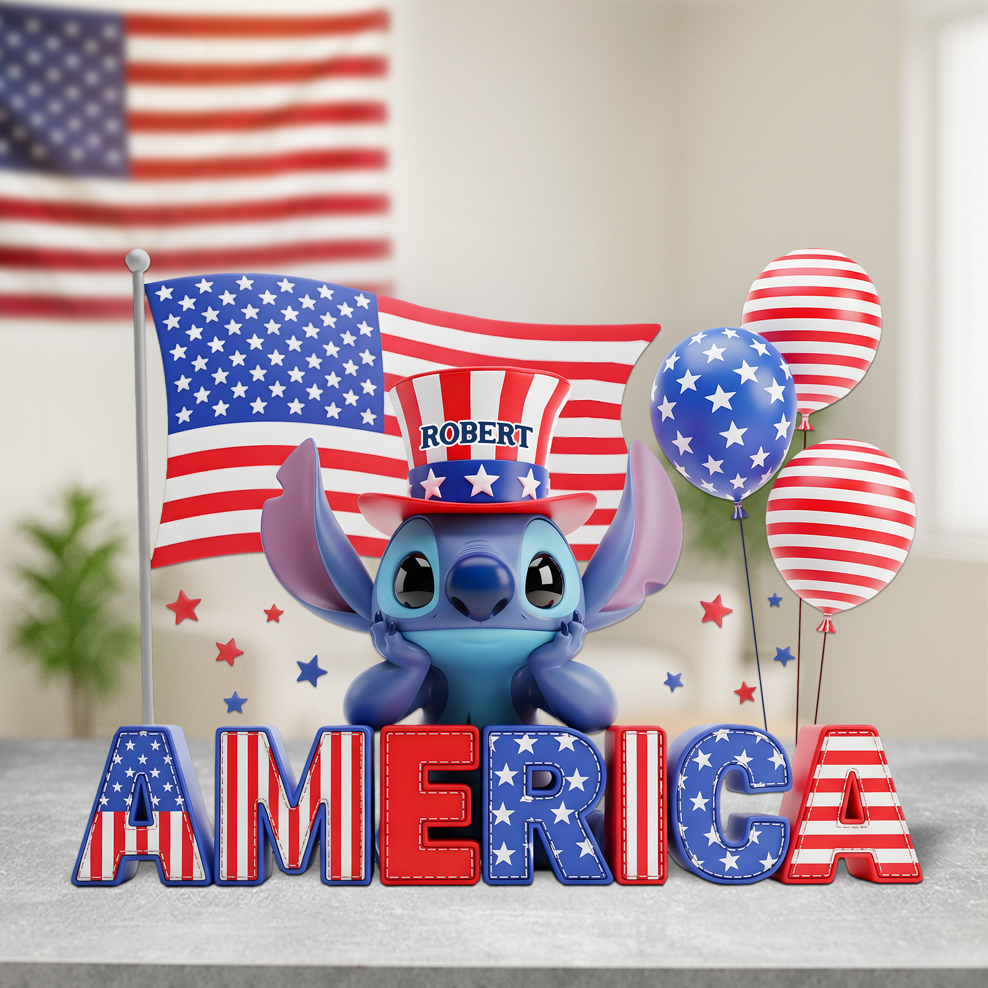 Celebrate Freedom – Independence Day Acrylic Plaque – Personalized Gift for Americans Shaped Plaques PopCulturePrints