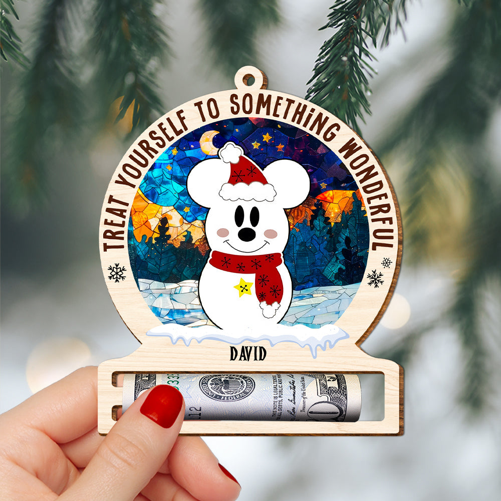 Personalized Christmas Money Holder Ornament for Kids - Cute Snowman