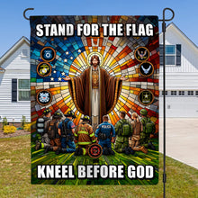 Load image into Gallery viewer, Honor &amp; Faith Garden Flag for First Responders Garden Flag PopCulturePrints
