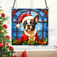 Load image into Gallery viewer, Personalized Boston Terrier Christmas Suncatcher Ornament - Perfect Gift for Dog Lovers
