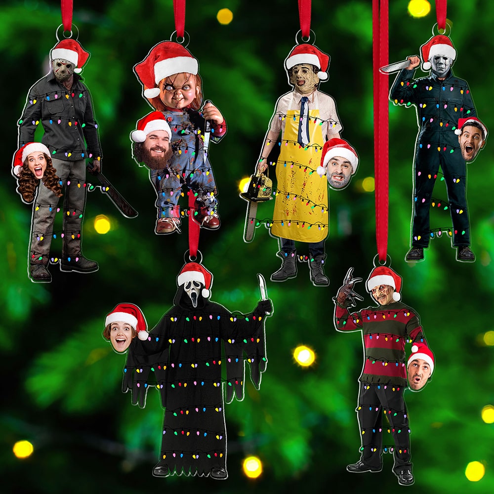 Personalized Horror Movie Fans Christmas Ornaments - Funny Custom Photo Gifts