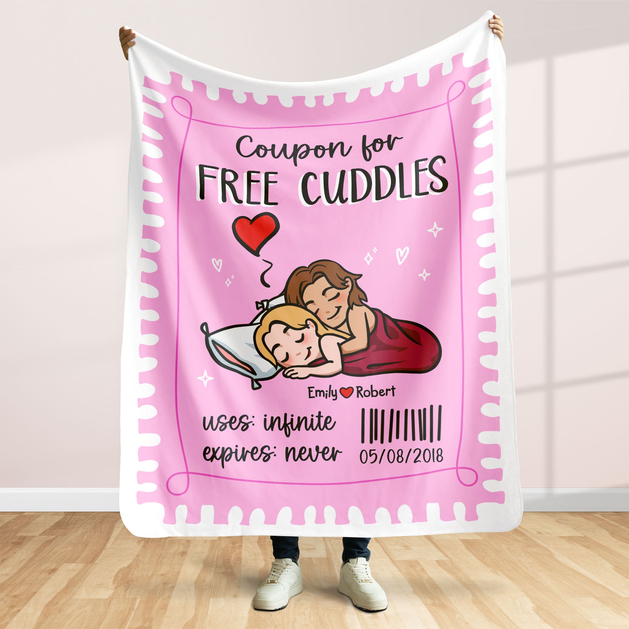 Personalized Free Cuddles Blanket for Couples Blanket PopCulturePrints