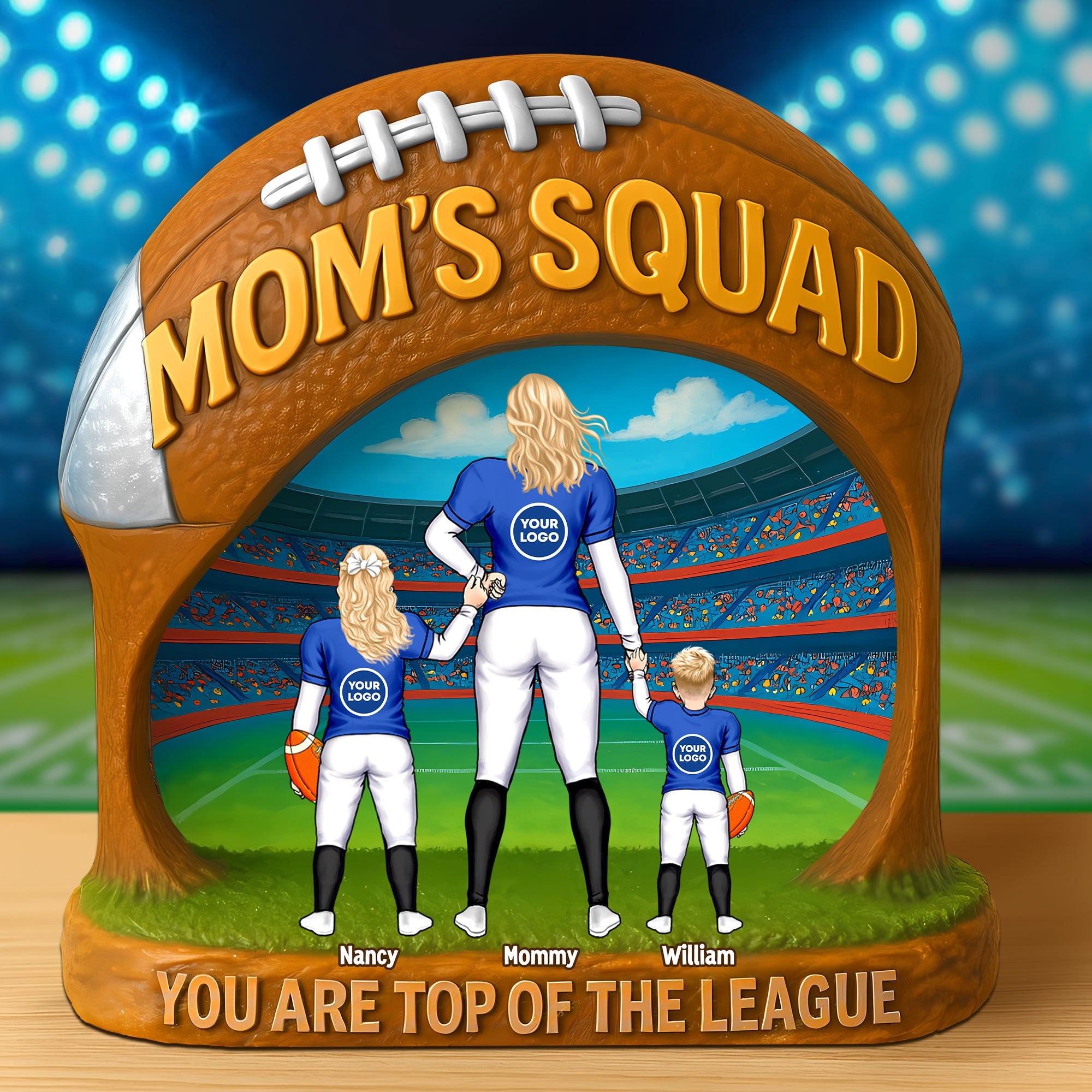 "You Are Top Of The League - Personalized Gifts for Football Moms" - Custom Plaque for Moms and Grandmas Shaped Plaques PopCulturePrints