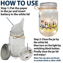 Load image into Gallery viewer, “We Hope Every Time You Light This Up, It Reminds You How Much We Love You” - Personalized Mason Jar Light - Gift for Mom, Grandma, and Loved Ones Mason Jar Light PopCulturePrints
