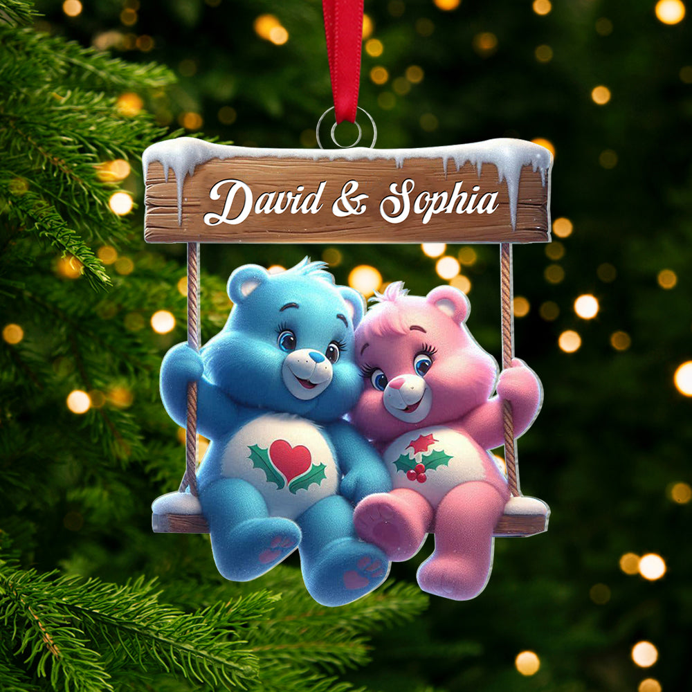 Personalized Couple's Christmas Ornament - Cute Bear Design for Valentine's Day Gifts Ornament PopCulturePrints