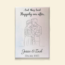 Load image into Gallery viewer, And they lived Happily ever after... - Line Art Couple Canvas - Custom Photo Gift for Couples Poster &amp; Canvas PopCulturePrints
