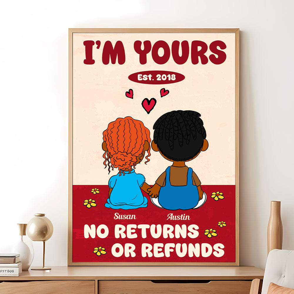 Personalized Couple Canvas Print - 'I'm Yours' Anniversary Gift Poster & Canvas PopCulturePrints