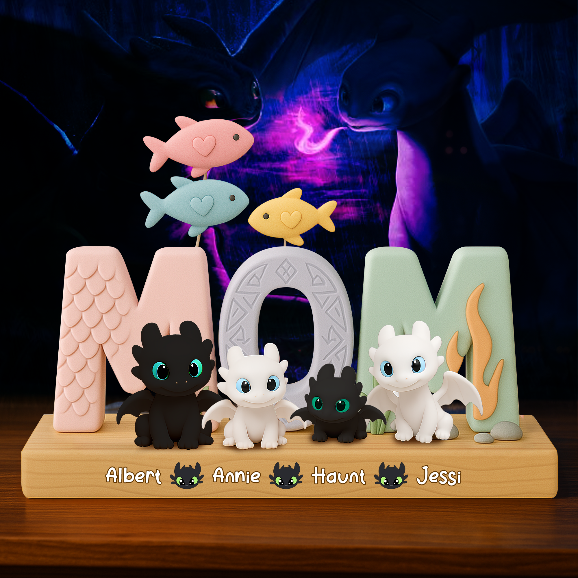 "To the Best Mom, Your Love is Legendary" - Dragon Mom Acrylic Plaque, Personalized Gift for Mom, Grandma, and More Shaped Plaques PopCulturePrints