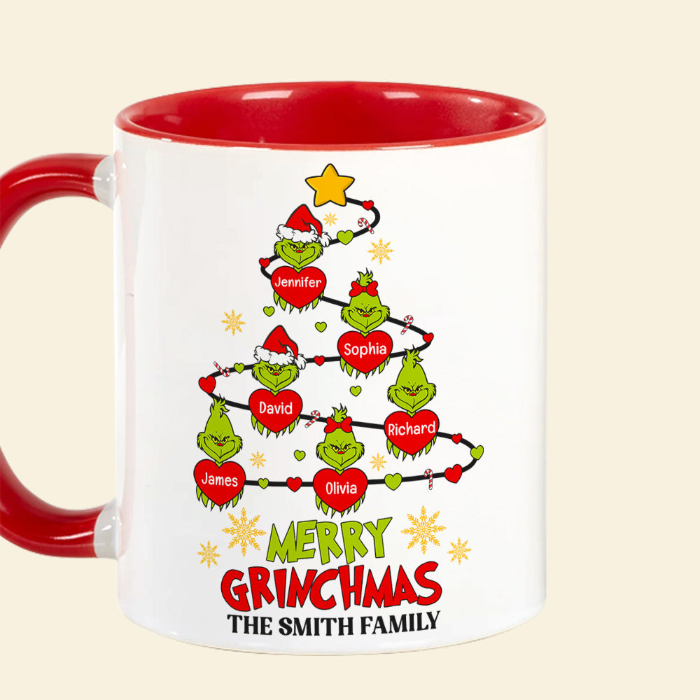 Personalized Merry Grinchmas Family Mug - Custom Christmas Gift