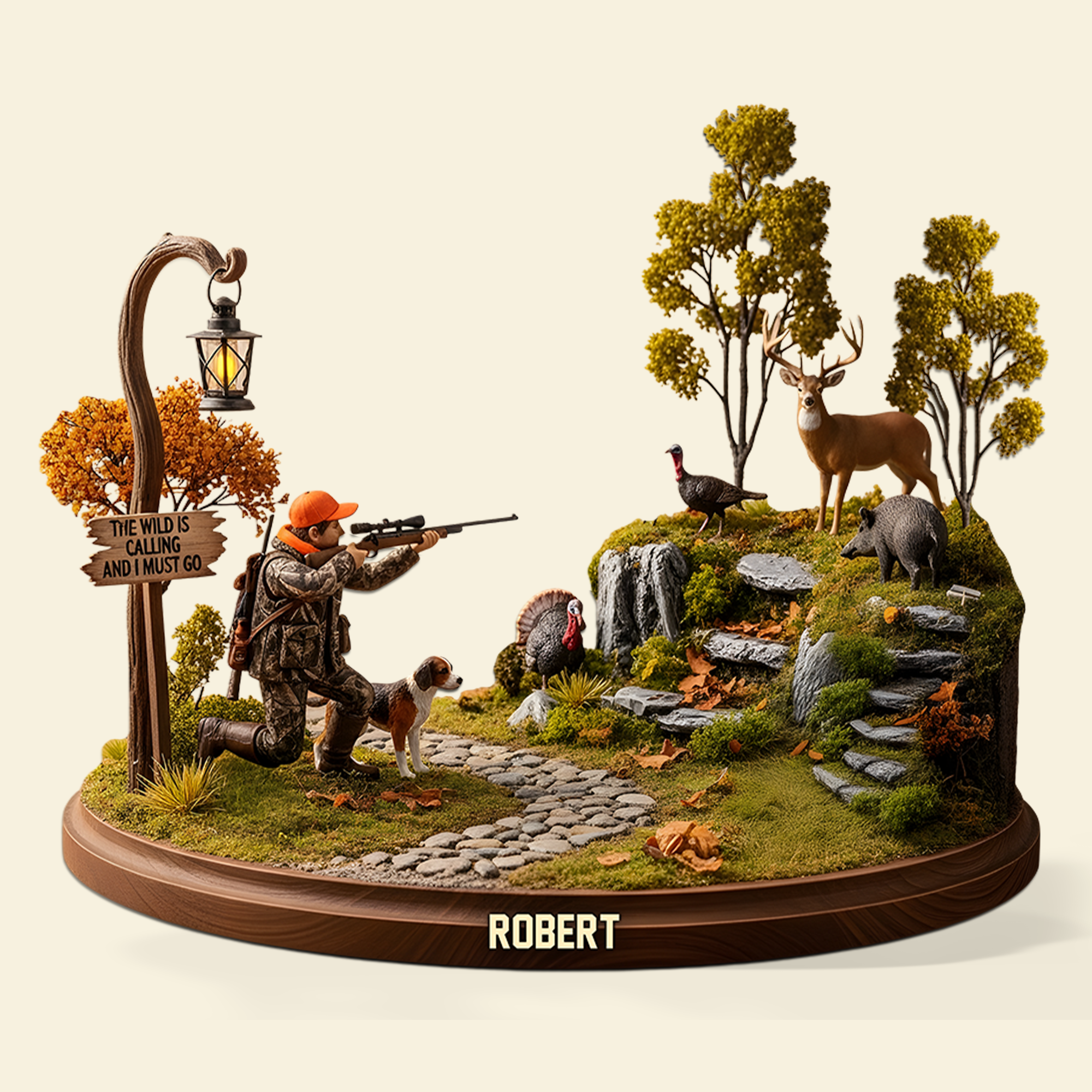 The Wild Is Calling - Personalized Hunting Acrylic Plaque for Passionate Hunters Shaped Plaques PopCulturePrints