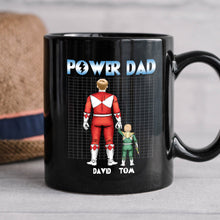 Load image into Gallery viewer, Custom Super Dad Black Mug - Perfect Gift for Father&#39;s Day Coffee Mug PopCulturePrints
