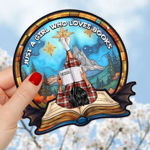 Load image into Gallery viewer, Personalized Book Lover Girl Suncatcher Ornament Ornament PopCulturePrints
