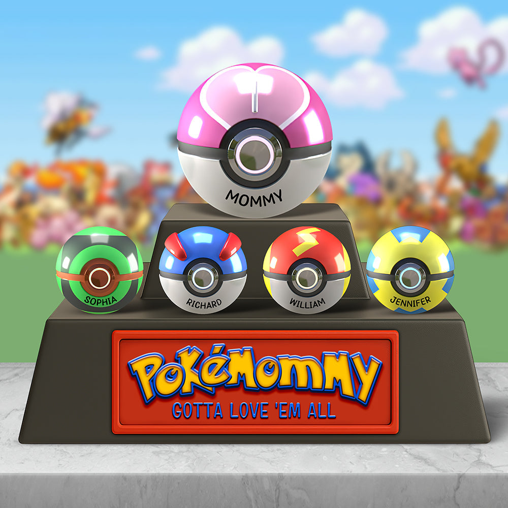 Gotta Love 'Em All - Personalized Pokémon Mom Plaque - Custom Gift for Mom, Grandma & More Shaped Plaques PopCulturePrints